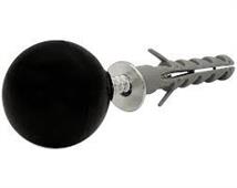 TASSELLO CON PARACOLPO TONDO PER PORTE E FINESTRE - NERO