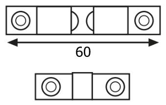 CRICCHETTO INVISIBILE PER MOBILI O ANTE E RIBALTE MM. 60