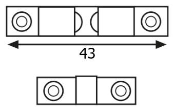 CRICCHETTO INVISIBILE PER MOBILI O ANTE E RIBALTE MM. 43