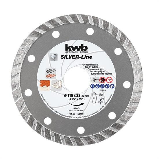 DISCO DIAMANTATO TURBO PER CEMENTO E MATTONI 115X22.23 KWB