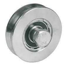 RUOTA PER CANCELLI - 2 CUSCINETTI A SFERA - GOLA V MM. 100