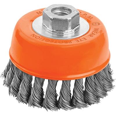 SPAZZOLA ACCIAIO RITORTO A TAZZA + FIL 7701 WOKIN MM 100 F.M