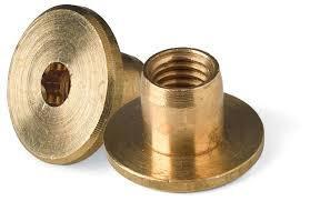 TESTINA PIANA ESAGONALE M6 X MM. 12  OTTONATA