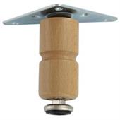 PIEDINO IN LEGNO NOCE CHIARO H. MM. 150 CON PIASTRA