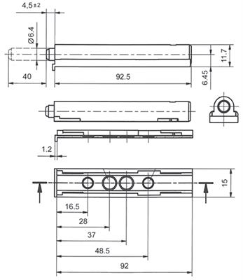 CRICCHETTO A CANNONE REGOLABILE MM. 74 GRIGIO SCURO