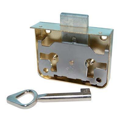 SERRATURA X MOBILI AD APPLICARE ACCIAIO D.OTTONATO 1 LEVA