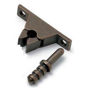 FERMAPORTA A PINZA OTTONE BRONZATO MM. 60X14 H. MM. 30